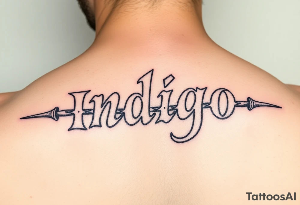 The name indigo stabbed through 333 tattoo idea