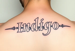 The name indigo stabbed through 333 tattoo idea