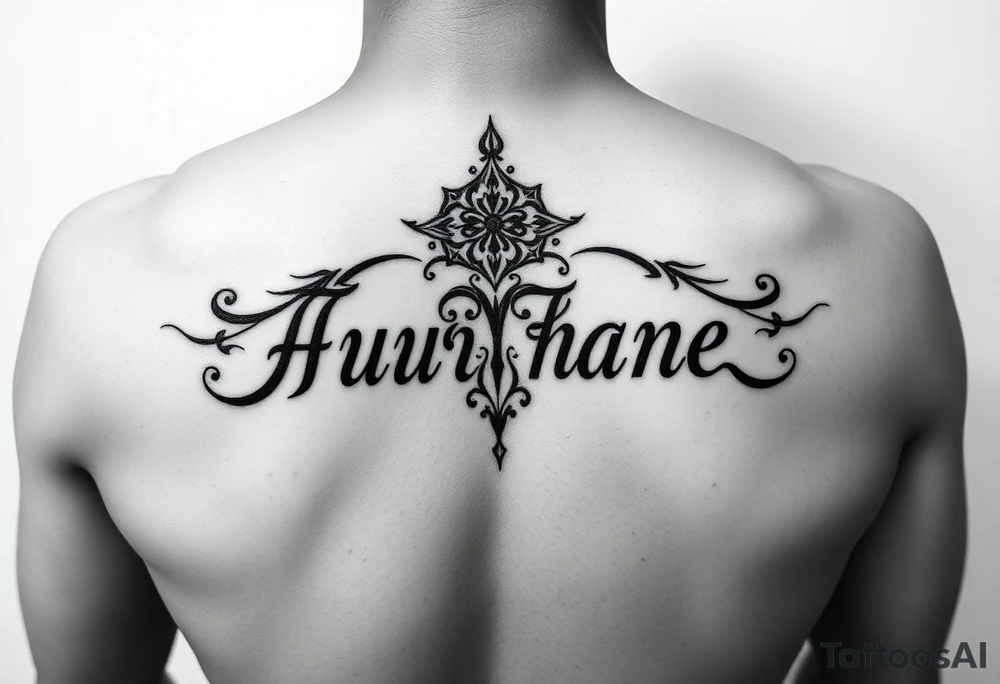 Name behind the neck cover up tattoo idea tattoo idea