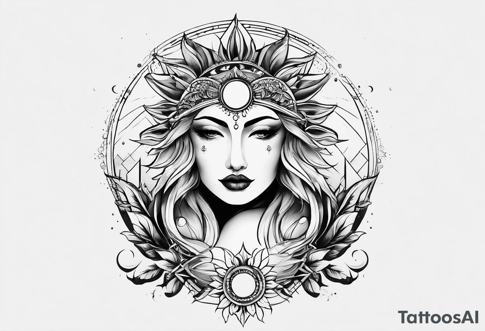 minimalista, sol y luna tattoo idea