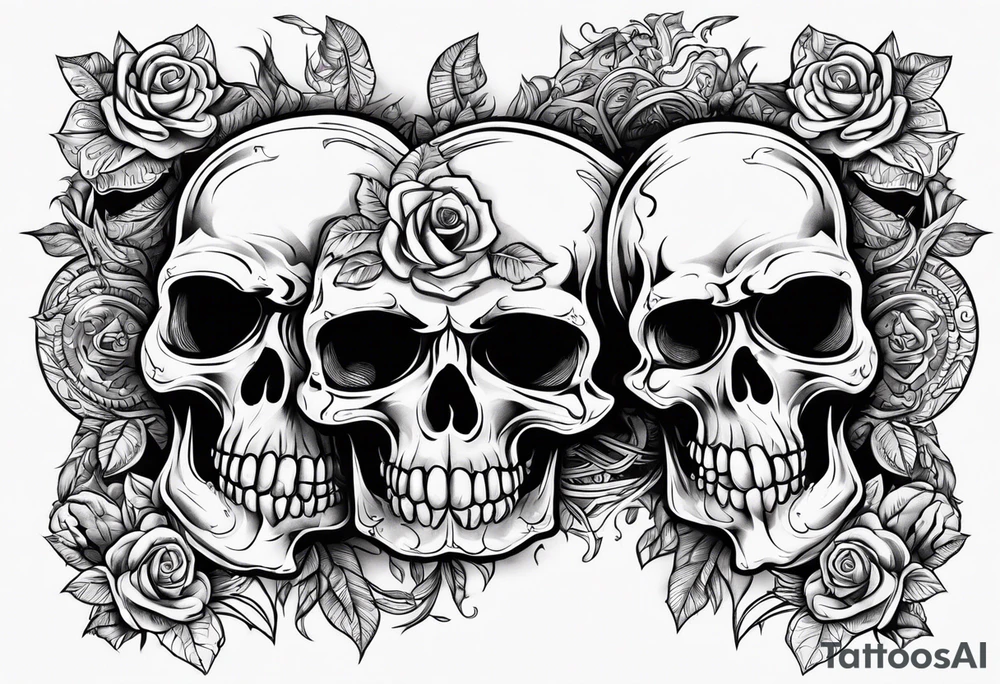 Money smoking flamin skulls Savage lettering tattoo idea