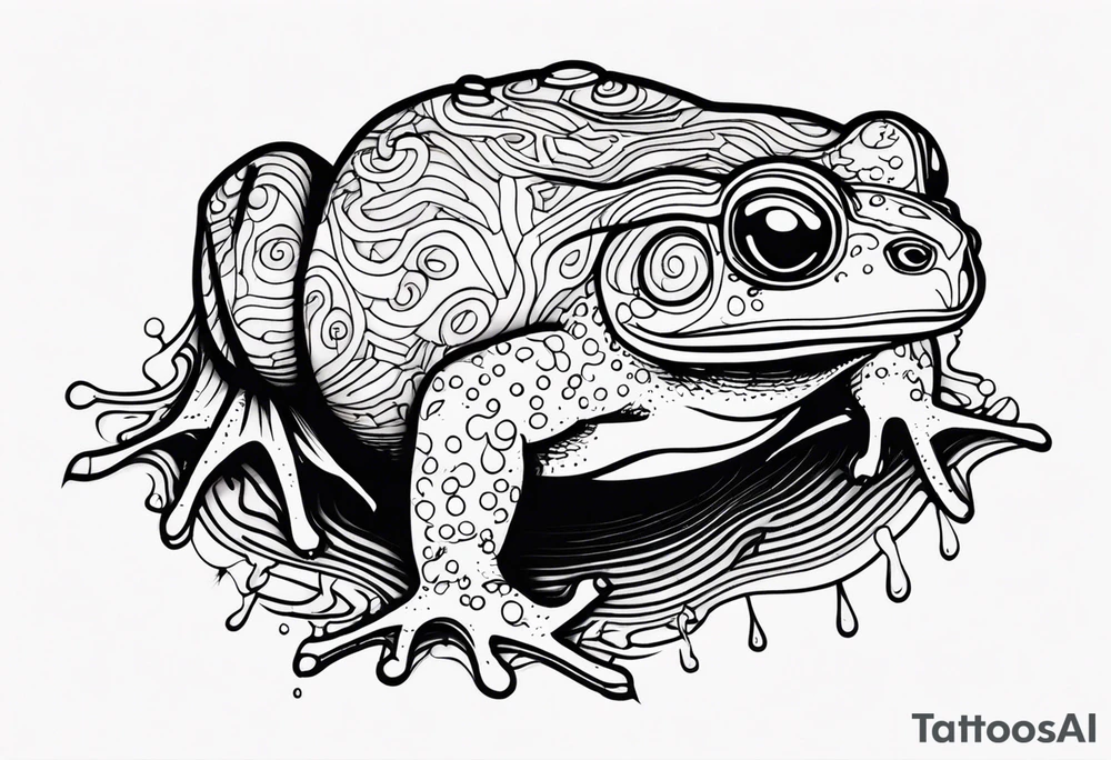 A toad in a thunderstorm tattoo idea