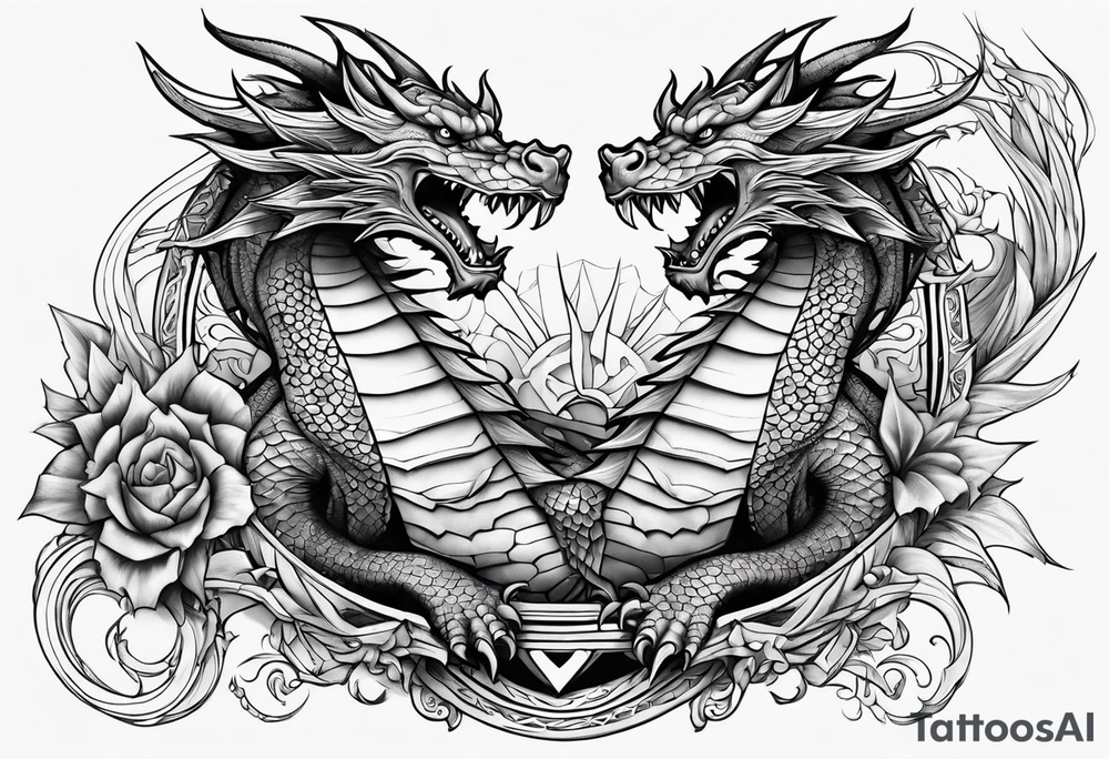roaring dragons tattoo idea
