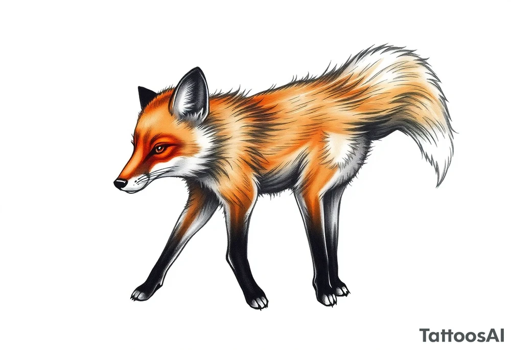 adult fox tattoo idea