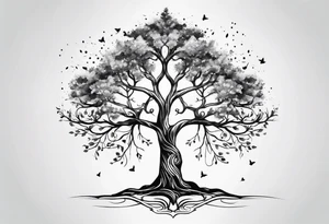 minimalistic Yggdrasil tree tattoo idea