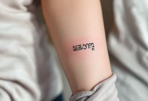 A silver and black cartouche holding hieroglyphs of a loved one’s name. tattoo idea