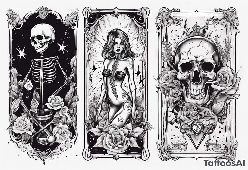 love and death tarot card tattoo idea