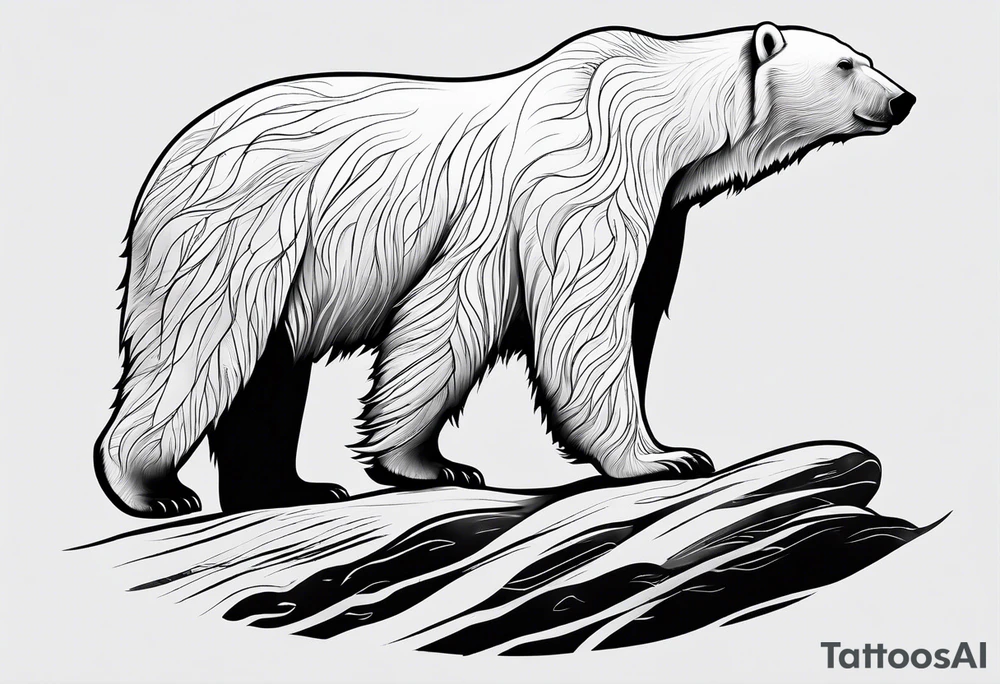 Polar bear in a minimalist but masculine
way tattoo idea