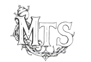 Mechanical style with the letters MTS tattoo idea