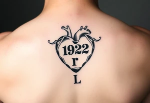 Heart with 192 in the middle and a L on the end tattoo idea