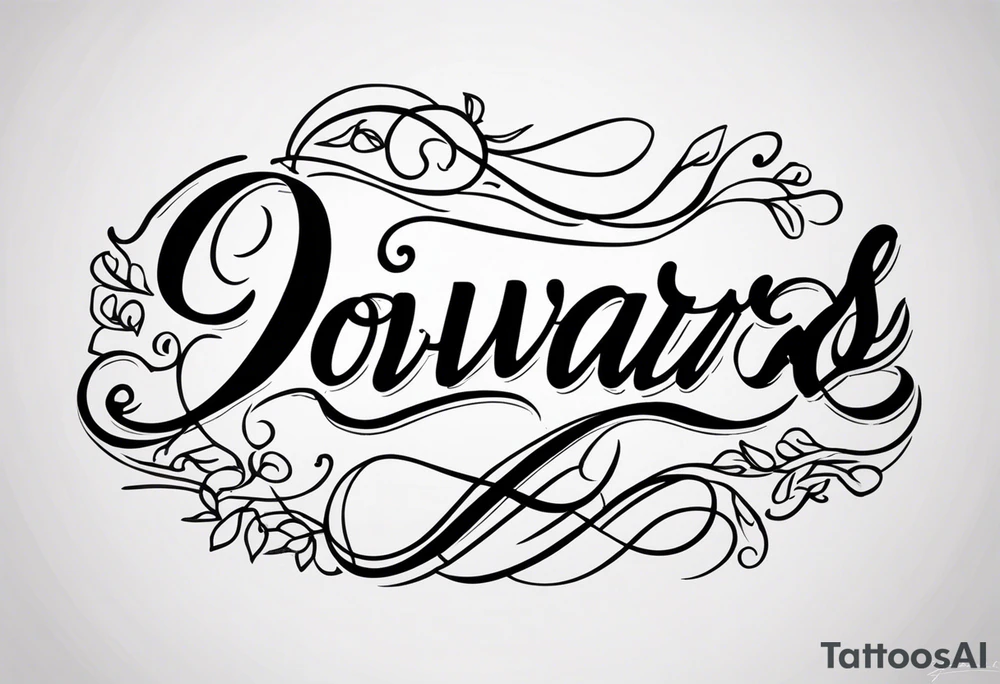 ‘onwards’ in cursive tattoo idea