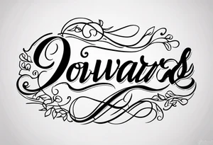 ‘onwards’ in cursive tattoo idea