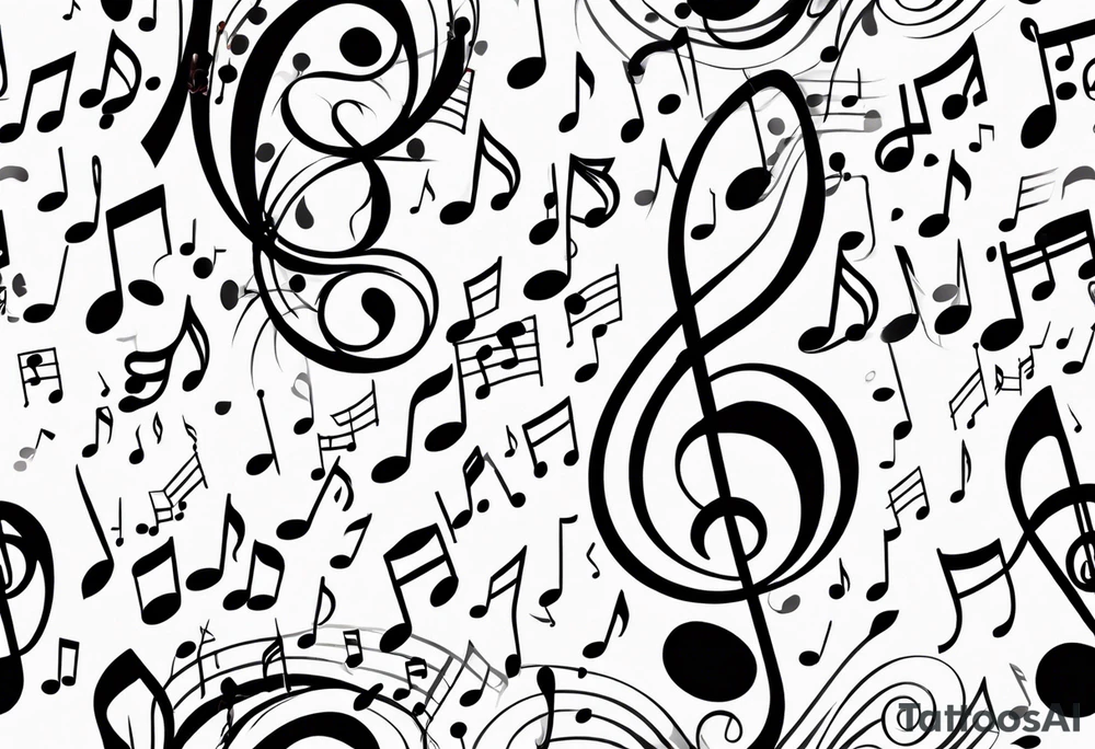 music notes tattoo idea