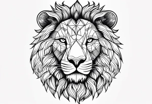marcus aurelius half faced with geometric forms at the edges tattoo idea