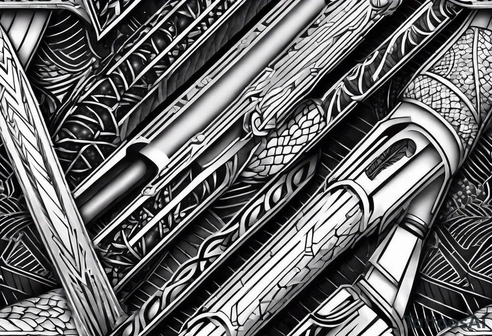Star Wars lightsaber mixed with snake scales tattoo idea
