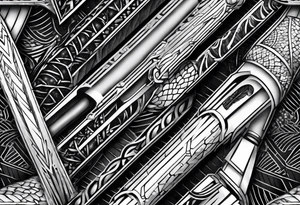 Star Wars lightsaber mixed with snake scales tattoo idea