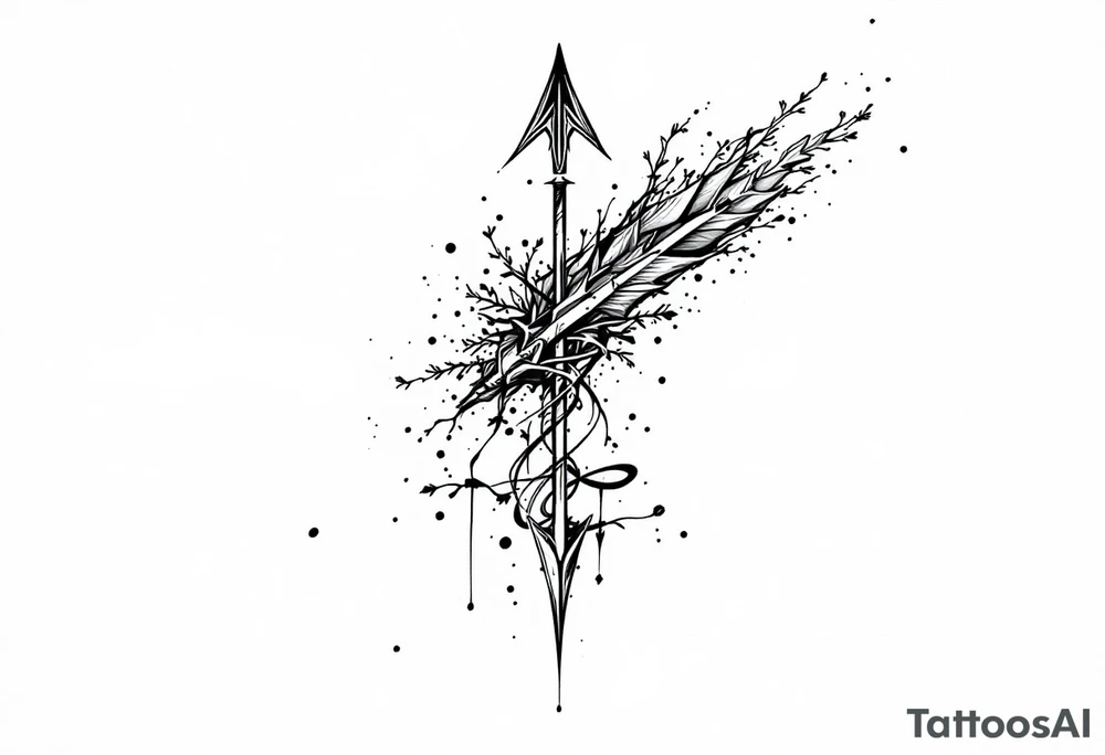 one  arrow  that look down tattoo idea