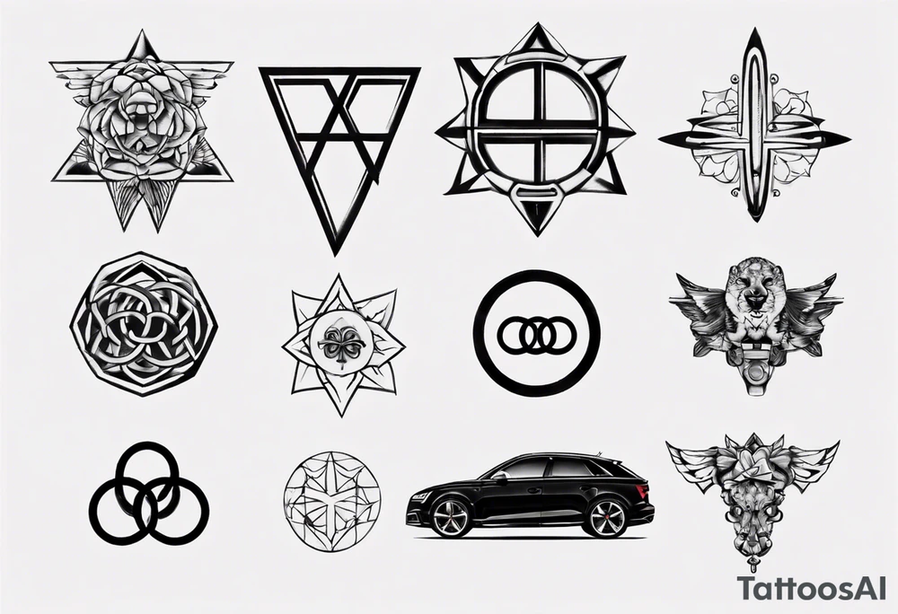 audi minimalist tattoo idea