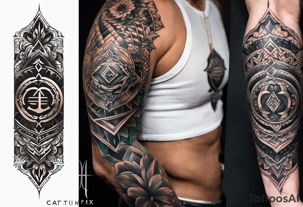 мінімалістичні троянди в поєднанні з абстракцією tattoo idea