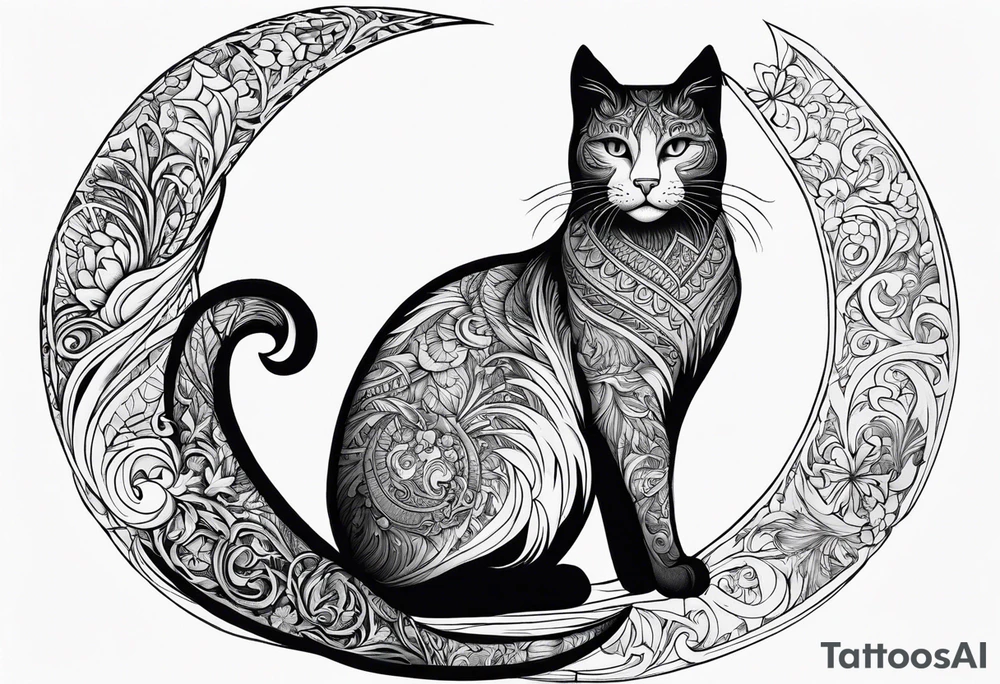 Nordic crescent 2 cat tattoo tattoo idea