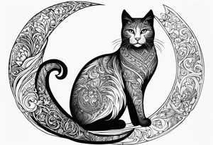 Nordic crescent 2 cat tattoo tattoo idea