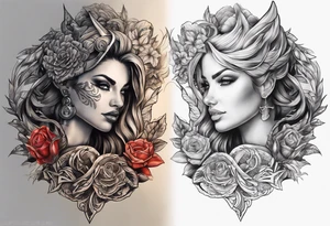 good vs evil tattoo idea