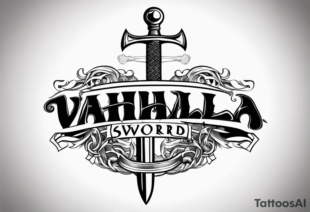 Valhalla sword viking hatchet tattoo idea