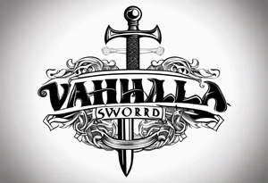 Valhalla sword viking hatchet tattoo idea