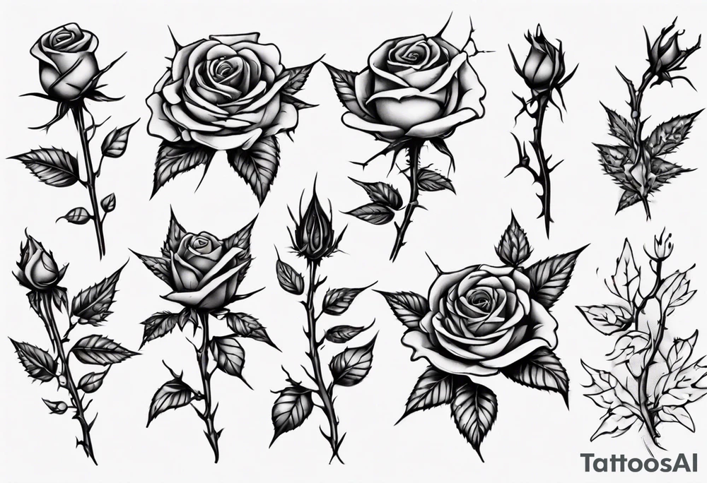 Thorns and roses tattoo idea