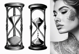 hourglass, 2 worlds, people falling instead of sand tattoo idea