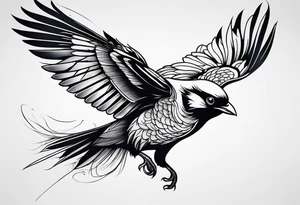 Realistic, menacing bird tattoo tattoo idea