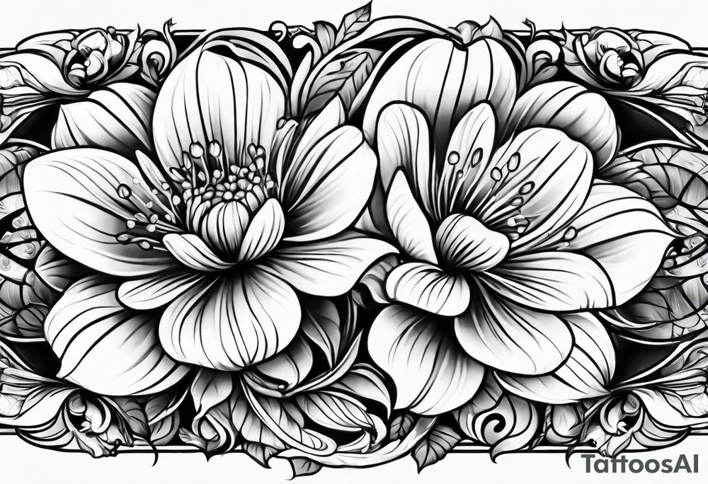 Flower full arm sleeve tattoo idea