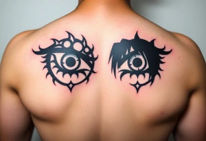 Itachi and Sasuke's mangekyo sharingan eyes side by side tattoo idea