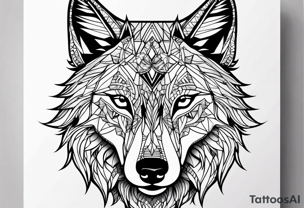 a psychedelic wolf tattoo idea