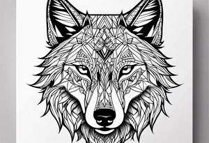 a psychedelic wolf tattoo idea