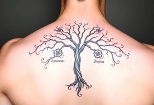 Family tree with Amarioun, Jhariya, Jhaylin, Artavus, and Danika tattoo idea