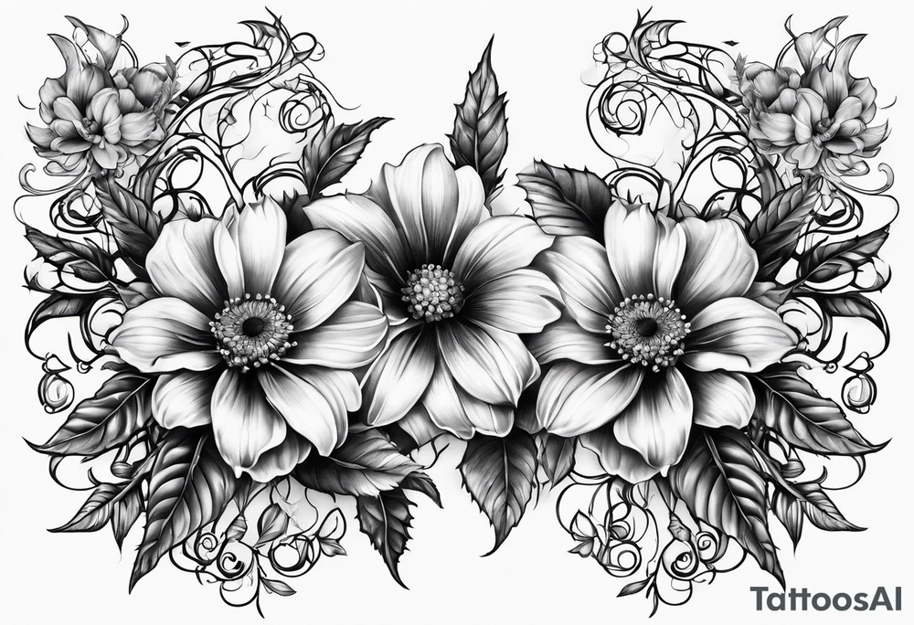 Two paths. One dark, twisted and thorny. Second bright, flowers and beautiful tattoo idea