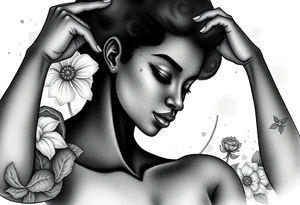 black woman being a stronger, wiser version of herself tattoo idea