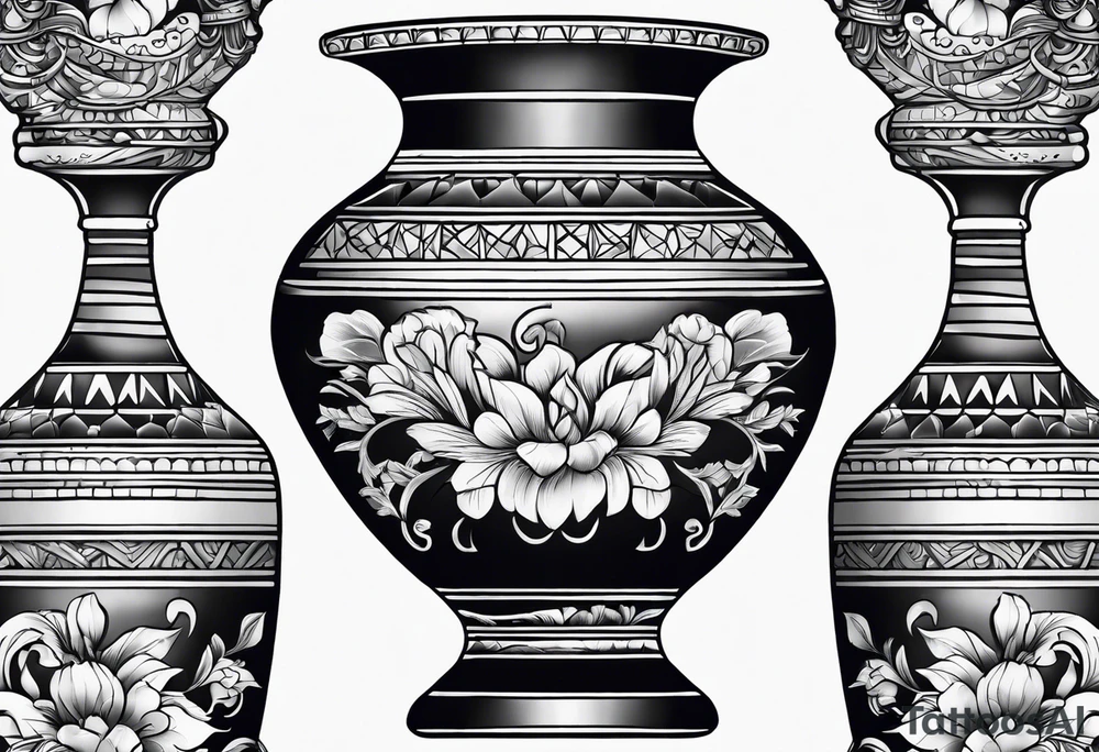 Traditional vase tattoo idea