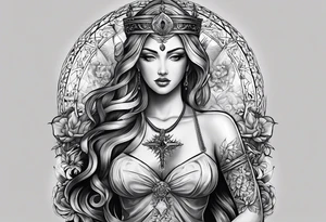 A tattoo that states pain and discipline to achieve your goals in life. it should be placed on the upper back and should express also catholic religion tattoo idea