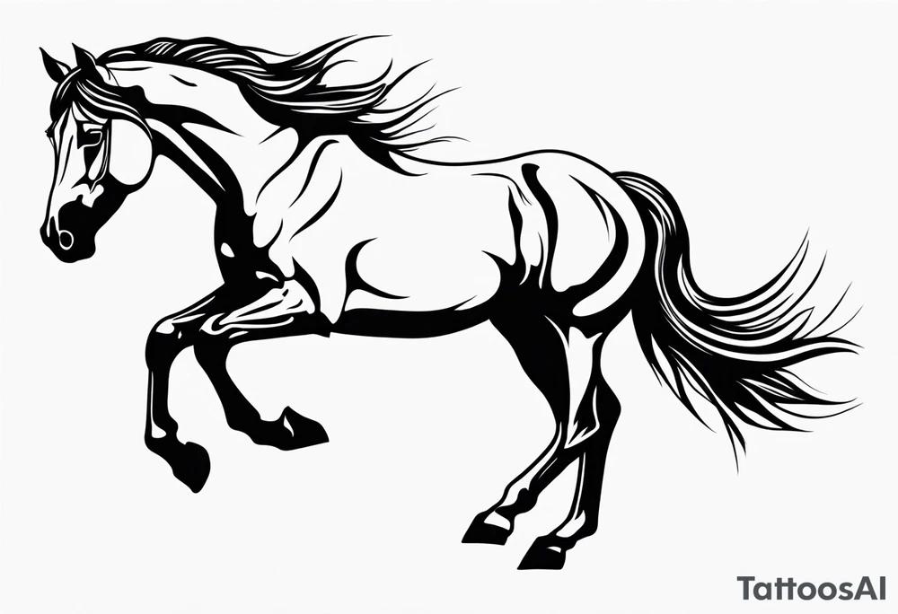 Scary horse lower back tattoo tattoo idea