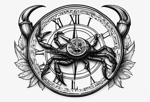 Scorpion, clock, compass, anchor tattoo idea