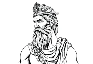 GREEK GOD LOOKING OVER HIS EMPIRE tattoo idea