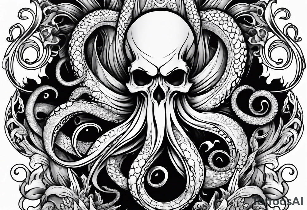 gothic tentacles tattoo idea