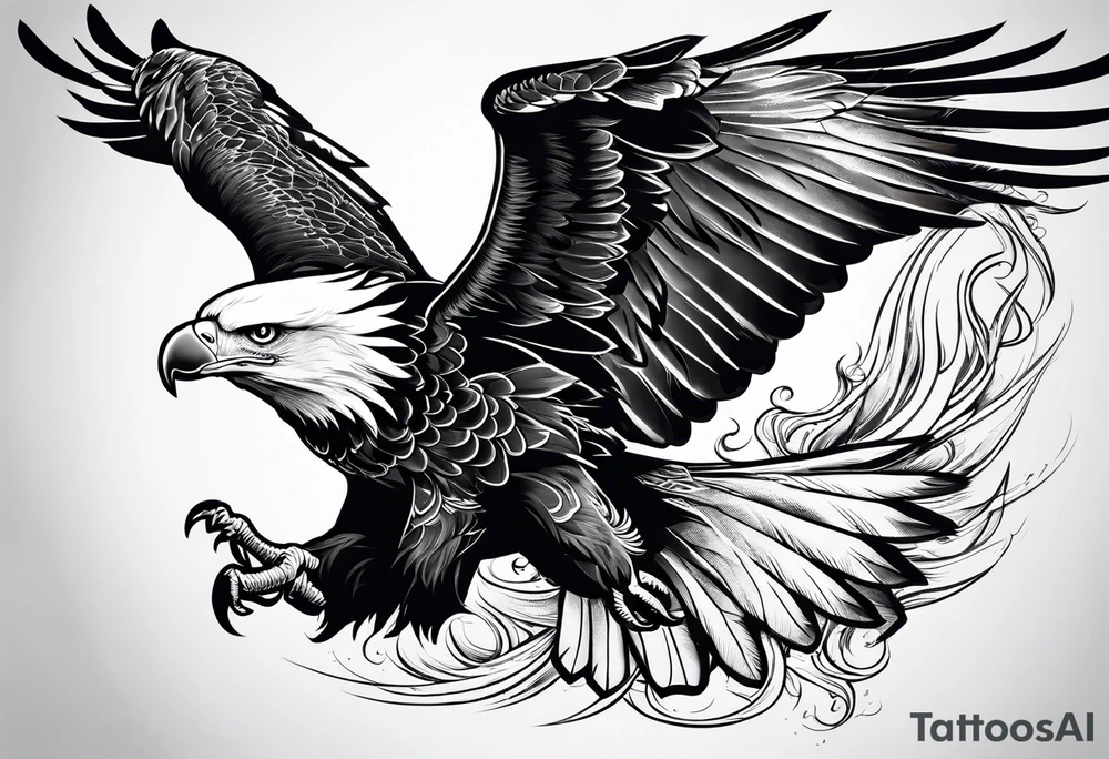 supper  flying eagle tattoo idea