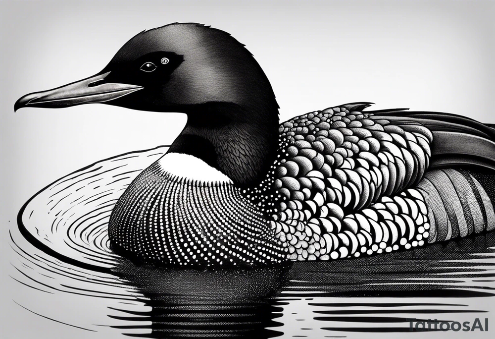 A loon with its wings spread looking badass and tough tattoo idea