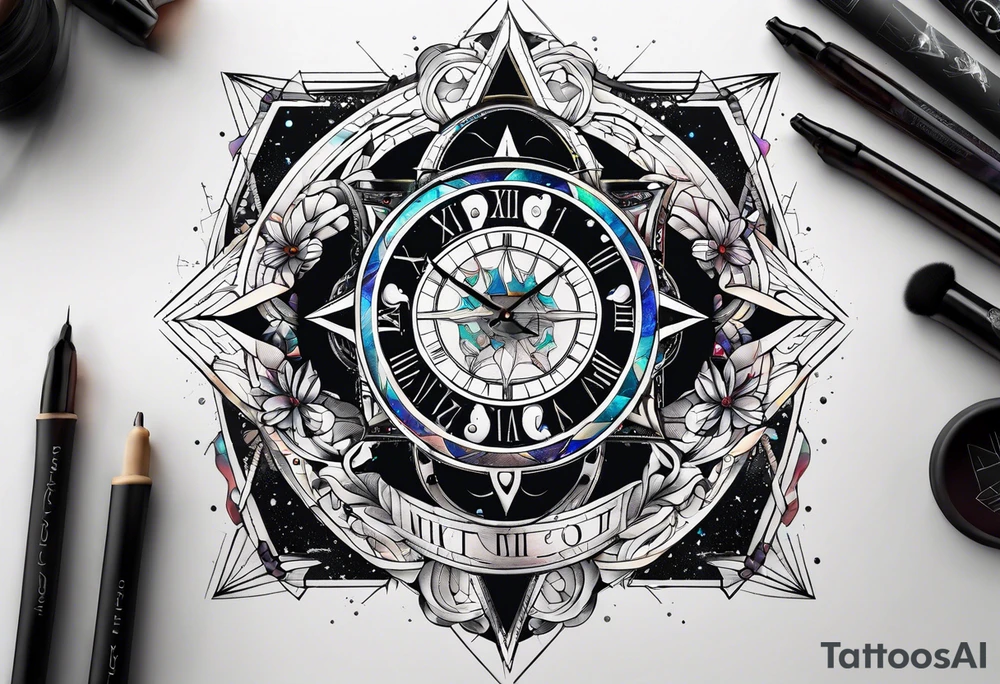 time and space tattoo idea