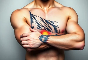 pirate flag, sun rise, tattoo idea