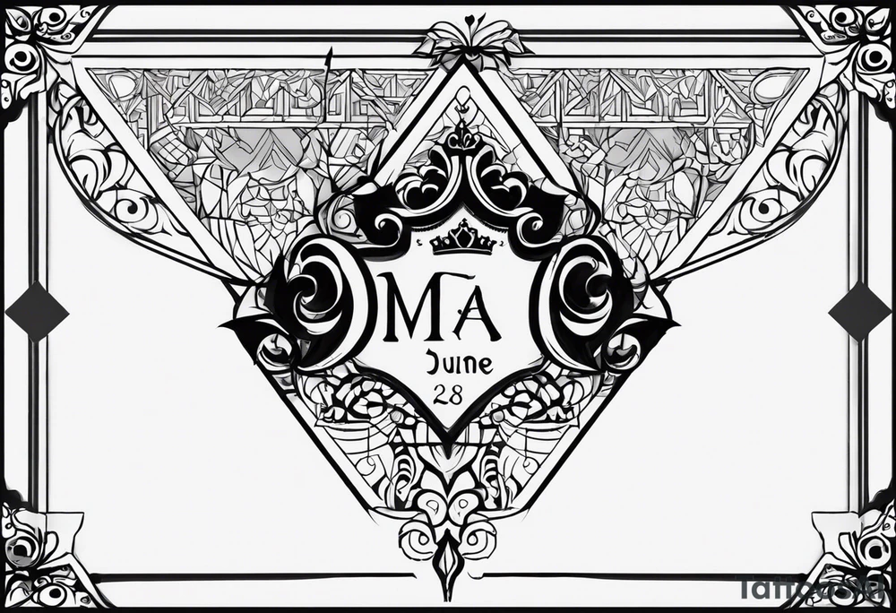 Tattoo for my daughter born on the 28th of June 2011. Symbolising princess worship, a father's unconditional love for his oldest daughter.
Name: Mia Renee and her birthdate 28/6/2011 underneath or incorporated into the artwork. tattoo idea