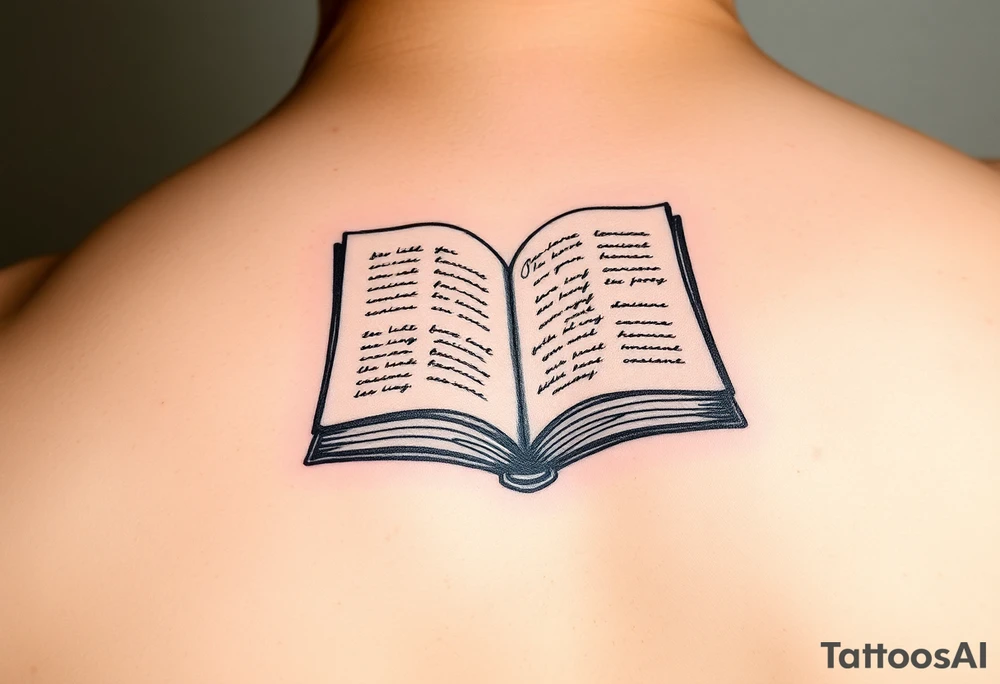 abstract open book tattoo idea